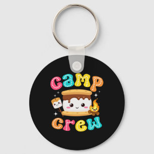 Camp Crew S'mores Marshmallow Camping Family Vacat Key Ring