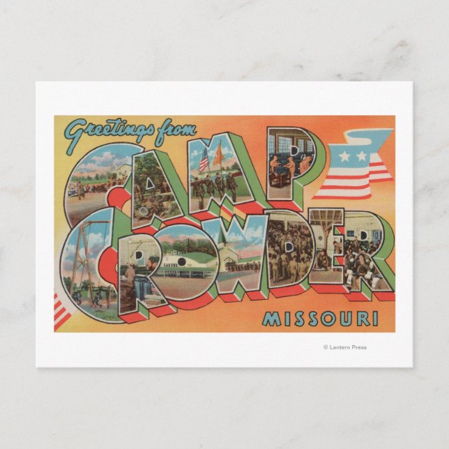 Camp Crowder, Missouri - Large Letter Scenes Postcard (Front)