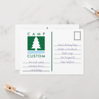 Camp Custom  Invitation