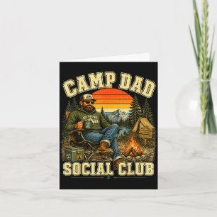 Camp dad social club vintage camping adventure card