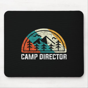 Camp Director - Retro Camping Vintage Graphic Mini Mouse Pad