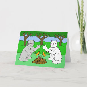 Camp fire cats, missing you while you are at camp. card