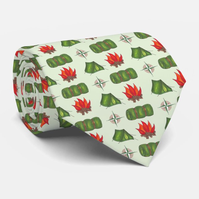 Camp Fire Sleeping Bag Tent Compass Camping Nature Tie (Rolled)