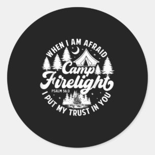 Camp Firelight Vacation Bible School Christian Sum Classic Round Sticker