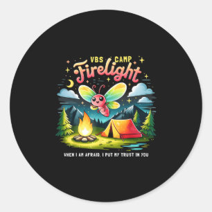 Camp Firelight Vbs Camp Firework 2024 Vacation Bib Classic Round Sticker