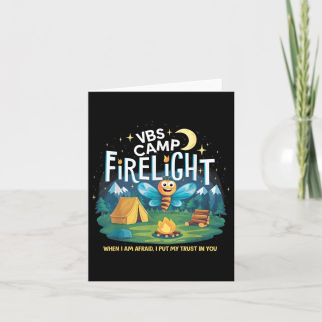 Camp Firelight Vbs Camp Vacation Bible School Fire Card (Front)