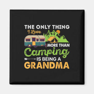 Camp Grandma Retro Vintage Outdoor Tee Womens Camp Magnet