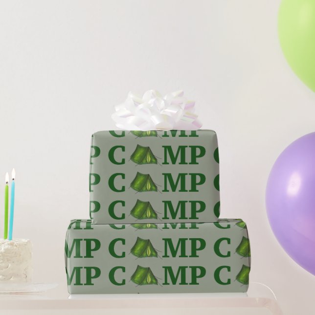 CAMP Green Tent Summer Camping Equipment Outdoors Wrapping Paper (Party Gifts)