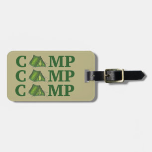 CAMP Green Tent Summer Camping Hiking Outdoors Luggage Tag