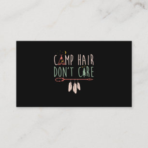 Camp Hair Don't Care Funny Camping Outdoor Camper. Business Card