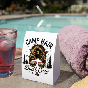 Camp Hair Don't Care Messy Bun Funny