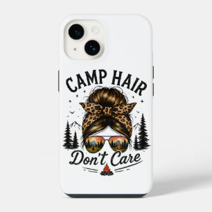 Camp Hair Don't Care Messy Bun Funny iPhone 14 Case