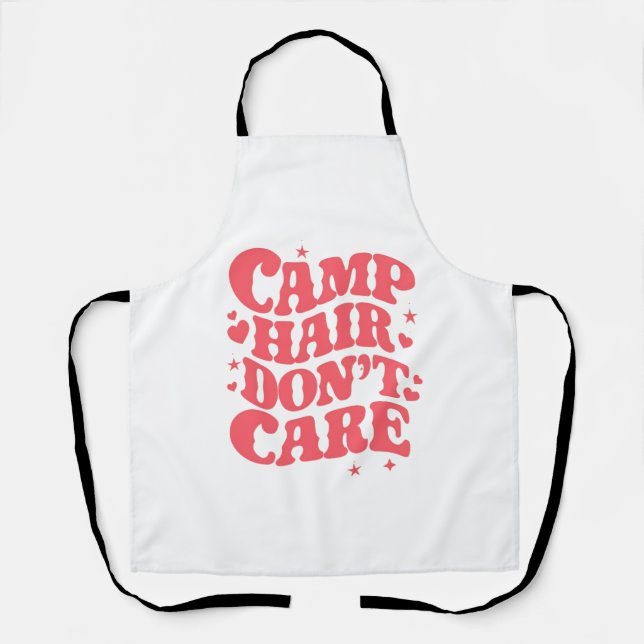 Camp Hair Don't Care Summer Camping Girls Groovy Apron (Front)