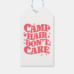 Camp Hair Don't Care Summer Camping Girls Groovy Gift Tags