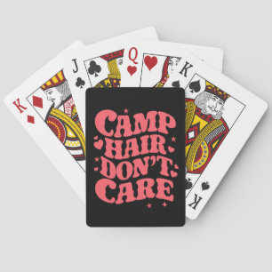Camp Hair Don't Care Summer Camping Girls Groovy Playing Cards