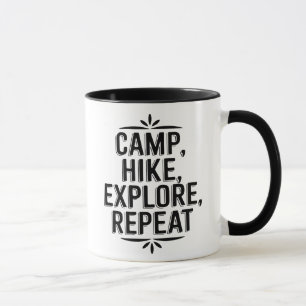 Camp Hike Explore Repeat Adventure Quote Mug