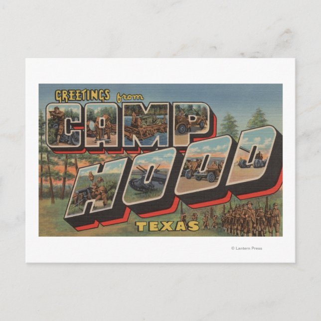 Camp Hood, Texas - Large Letter Scenes Postcard (Front)