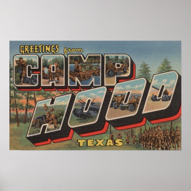 Camp Hood, Texas - Large Letter Scenes Poster (Front)