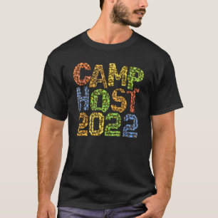 Camp Host 2022 Leopard Print Summer Staff Counselo T-Shirt