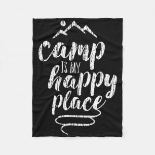 Camp Is My Happy Place - Camping Mountains Shirt Fleece Blanket