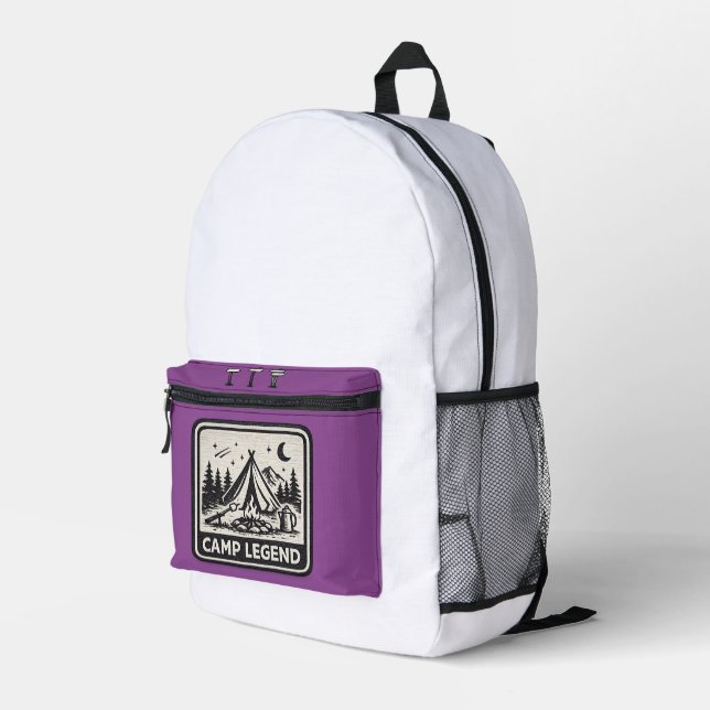 Camp Legend Graphic Backpack (Back Corner Right)