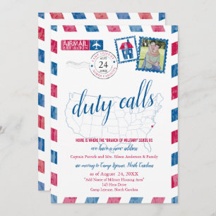 Camp Lejeune, NC Military Moving Annoucement Invitation