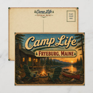 Camp Life at Fryeburg Maine Postcard