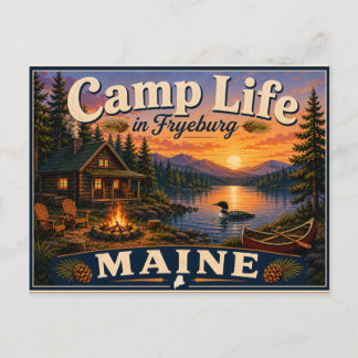 Camp Life in Fryeburg Maine Nostalgic Postcard