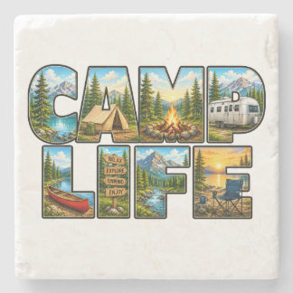 Camp Life Mug Stone Coaster