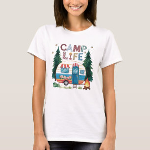 Camp Life Watercolor Camping T-Shirt