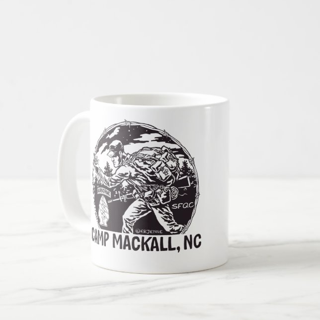 'Camp Mackall' - airborne tab Coffee Mug (Front Left)