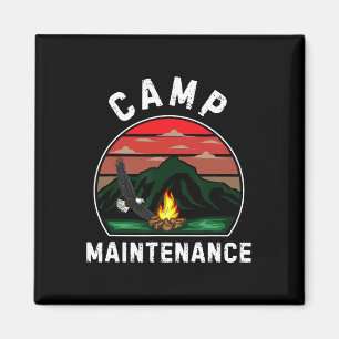 Camp Maintenance Retro Summer Camper Staff Camping Magnet