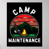 Camp Maintenance Retro Summer Camper Staff Camping
