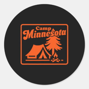 Camp Minnesota Camping Mn Classic Round Sticker