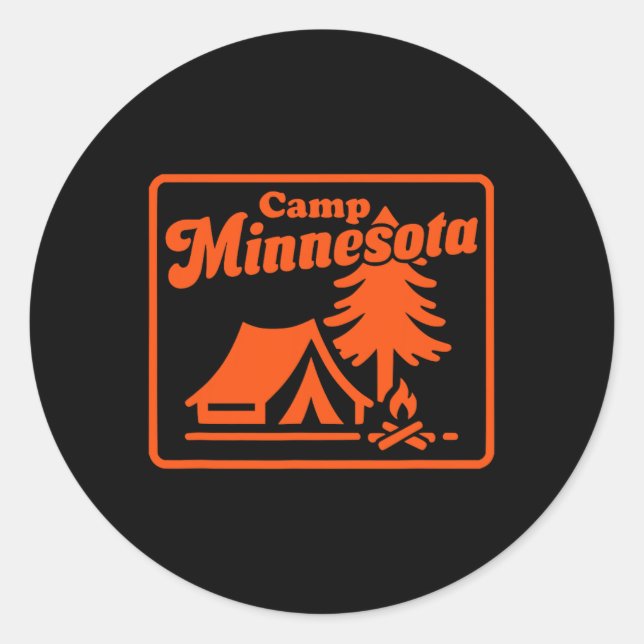 Camp Minnesota Camping Mn  Classic Round Sticker (Front)