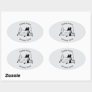 Camp more stress less  oval sticker