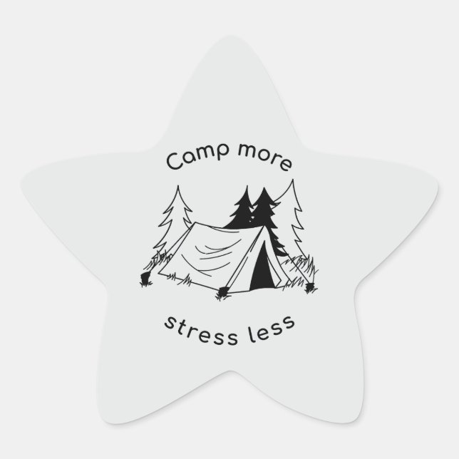 Camp more stress less  star sticker (Front)