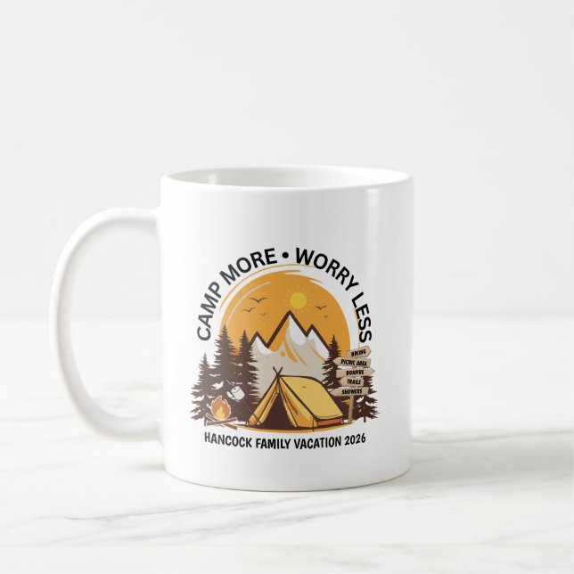 Camp More Worry Less Camp Coffee Mug (Left)