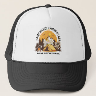 Camp More Worry Less Camp Trucker Hat
