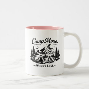 Camp More Worry Less Camping Coffee Mug Mountain