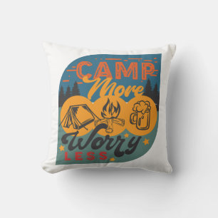 Camp More Worry Less Cushion