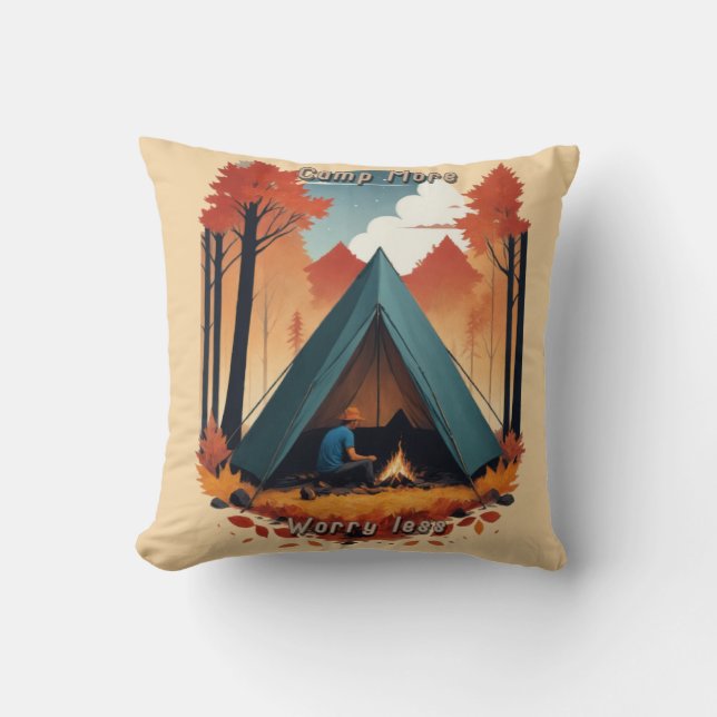 Camp More, Worry Less Cushion (Front)