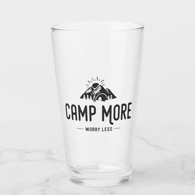 Camp More Worry Less Glass (Front)