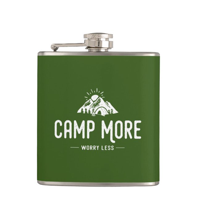 Camp More Worry Less Hip Flask (Front)