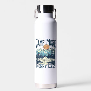 Camp More, Worry Less- Nature Adventure Water Bottle