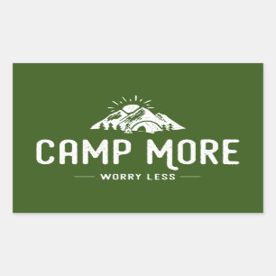 Camp More Worry Less Rectangular Sticker