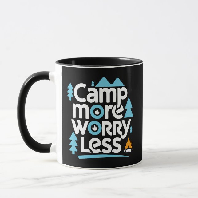 Camp More Worry Less, summer Camp  Mug (Left)