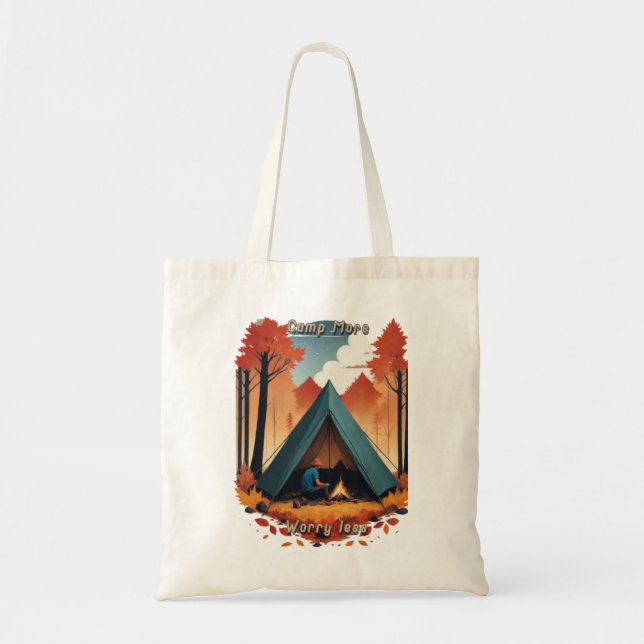 Camp More, Worry Less Tote Bag (Front)