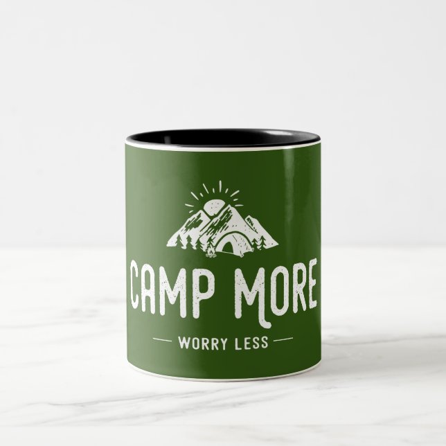 Camp More Worry Less Two-Tone Coffee Mug (Center)