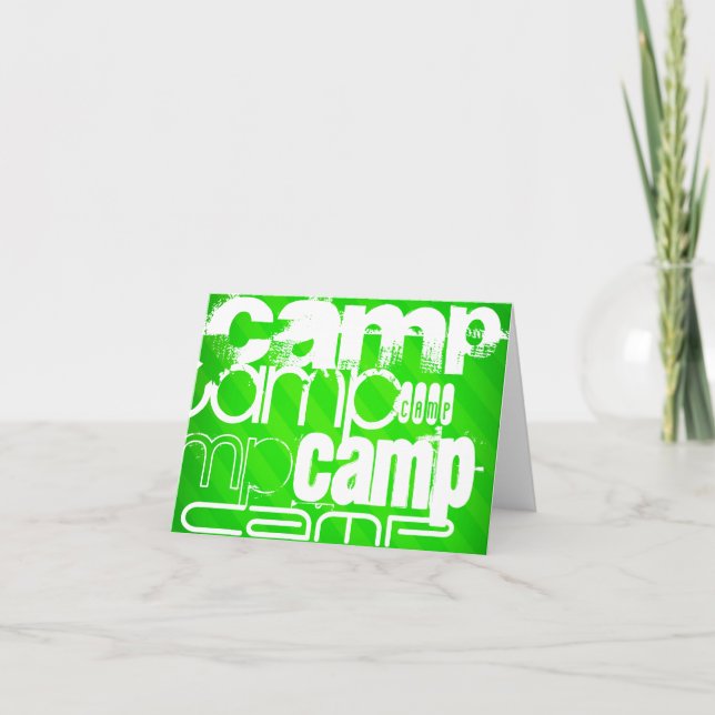 Camp; Neon Green Stripes Card (Front)